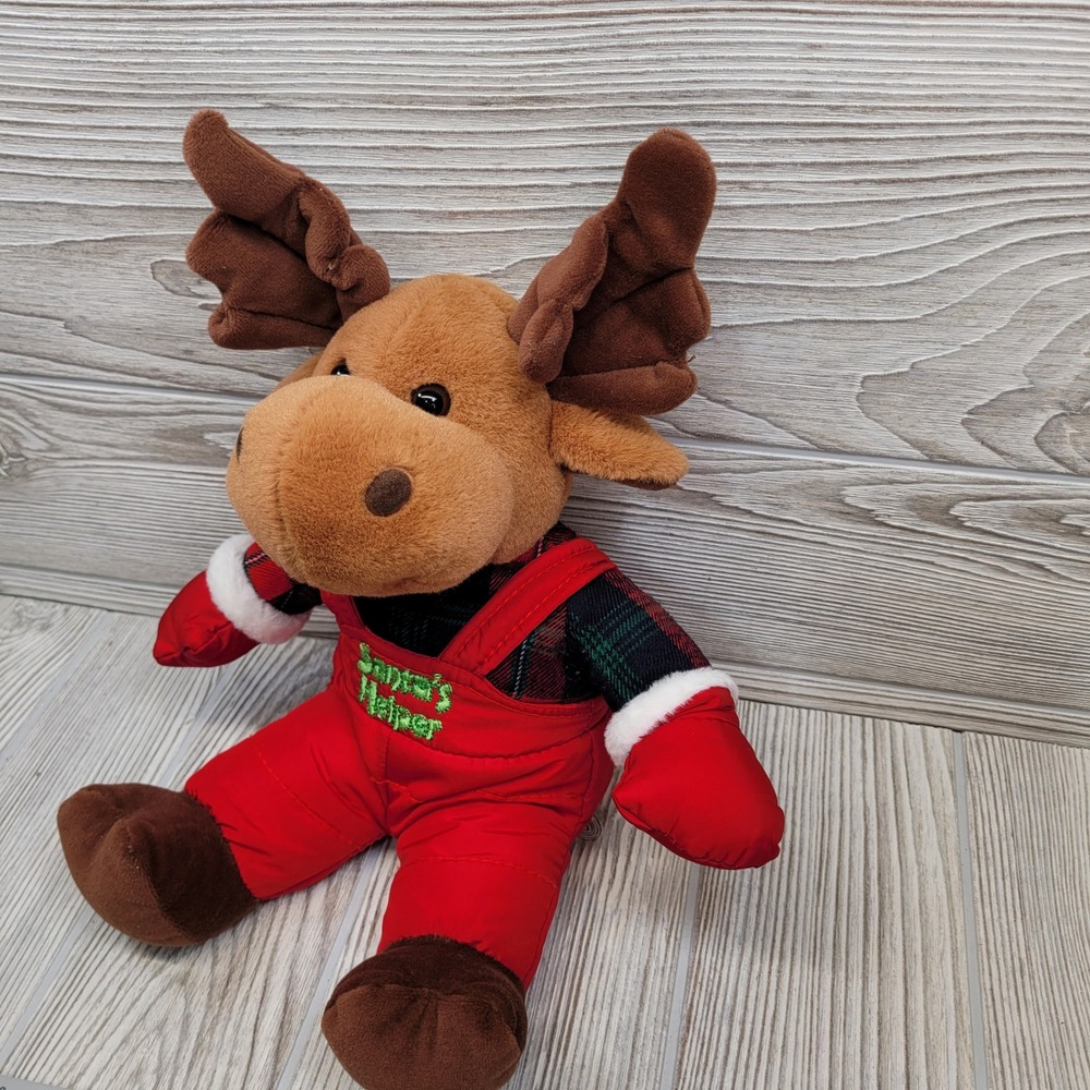 Dan Dee Moose Santas Helper Reindeer Plush Stuffed Animal Christmas Holiday 2011